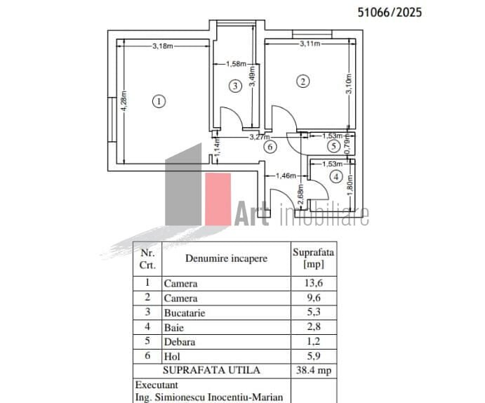 Luica, vanzare apartament 2 camere decomandat